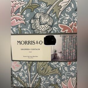 William Morris & Co Shower Curtain CRAY Blue Pink Green 72x72